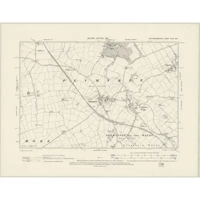 1899 Map of Nottinghamshire XLVI.NE, 1901 Print