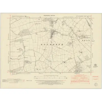 1950 Map of Nottinghamshire XLVI.SE, 1952 Print