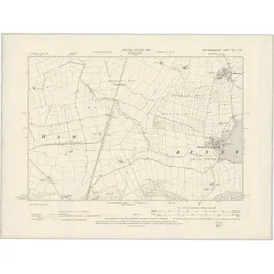 1899 Map of Nottinghamshire XLVI.SW, 1901 Print