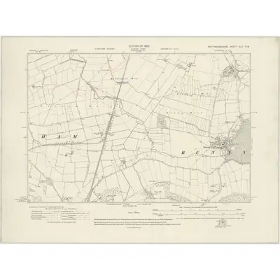 1919 Map of Nottinghamshire XLVI.SW, 1922 Print
