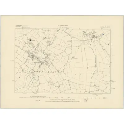 1883 Map of Nottinghamshire XLVII.NE, 1884 Print