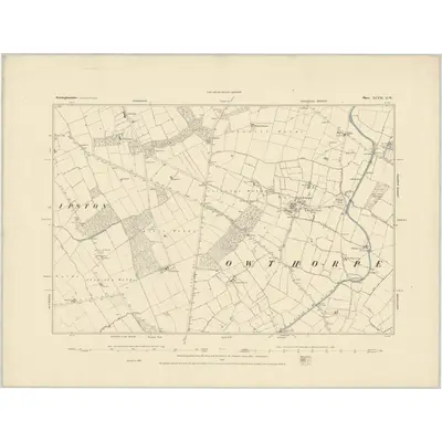 1883 Map of Nottinghamshire XLVII.NW, 1884 Print