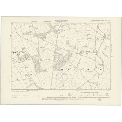 1899 Map of Nottinghamshire XLVII.NW, 1900 Print