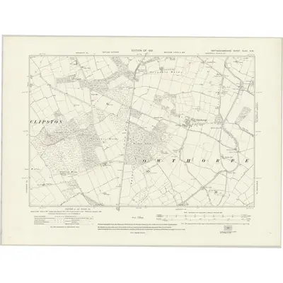 1915 Map of Nottinghamshire XLVII.NW, 1921 Print