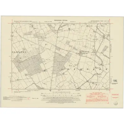 1950 Map of Nottinghamshire XLVII.NW, 1952 Print