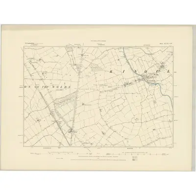 1883 Map of Nottinghamshire XLVII.SW, 1884 Print