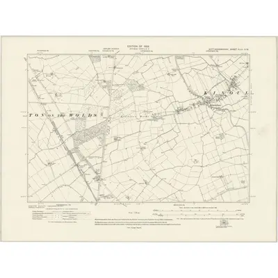 1915 Map of Nottinghamshire XLVII.SW, 1922 Print