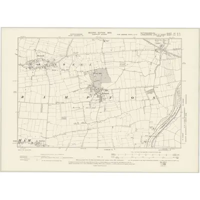 1898 Map of Nottinghamshire XV.NE, 1900 Print