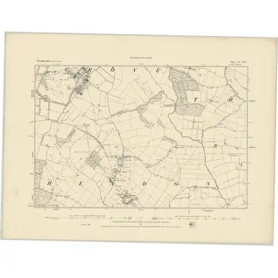 1884 Map of Nottinghamshire XV.NW, 1885 Print