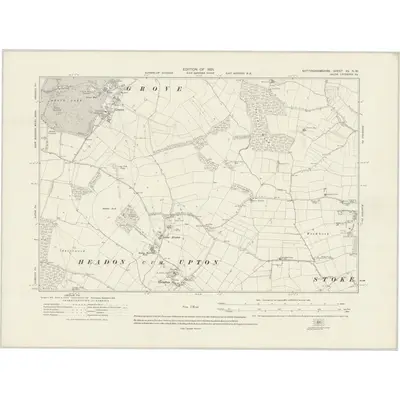 1915 Map of Nottinghamshire XV.NW, 1921 Print