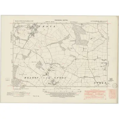 1947 Map of Nottinghamshire XV.NW, 1950 Print