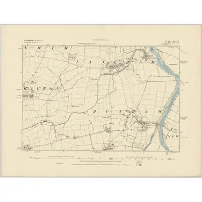 1884 Map of Nottinghamshire XV.SE, 1885 Print