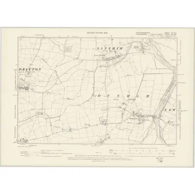 1898 Map of Nottinghamshire XV.SE, 1900 Print