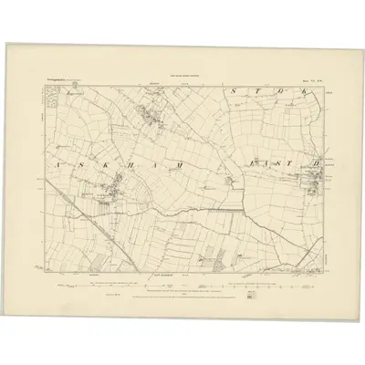 1883 Map of Nottinghamshire XV.SW, 1885 Print