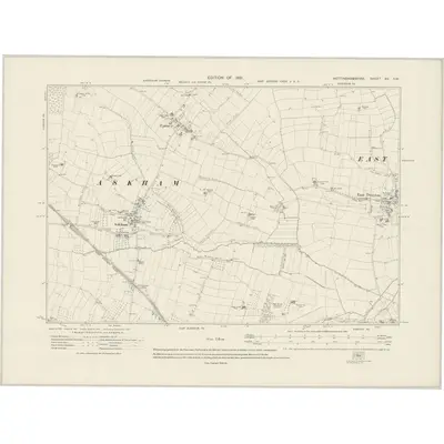 1915 Map of Nottinghamshire XV.SW, 1921 Print