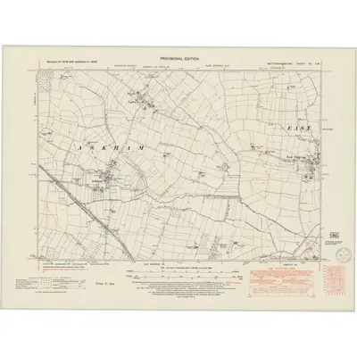 1947 Map of Nottinghamshire XV.SW, 1950 Print