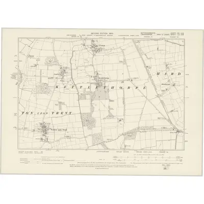 1898 Map of Nottinghamshire XVI.SW, 1900 Print