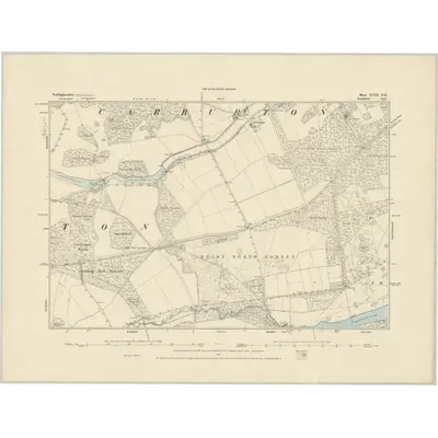 1883 Map of Nottinghamshire XVIII.NE, 1884 Print