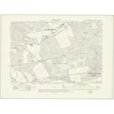 1914 Map of Nottinghamshire XVIII.NE, 1920 Print