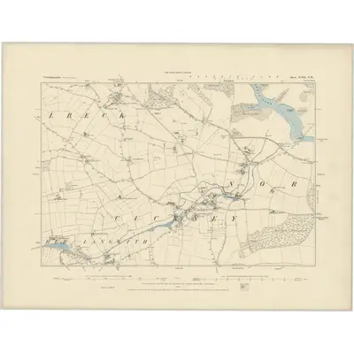 1883 Map of Nottinghamshire XVIII.NW, 1884 Print