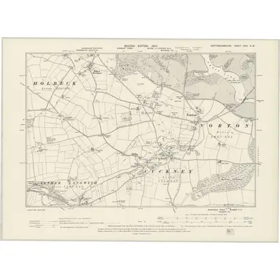 1897 Map of Nottinghamshire XVIII.NW, 1900 Print