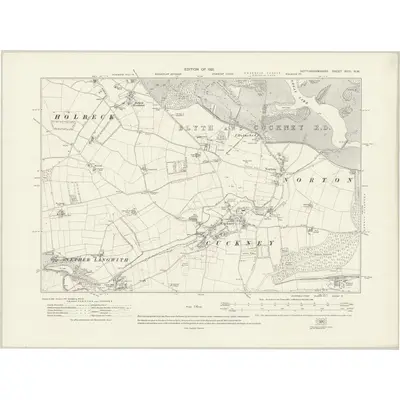1914 Map of Nottinghamshire XVIII.NW, 1921 Print