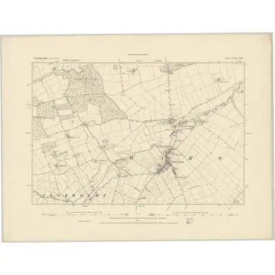 1883 Map of Nottinghamshire XVIII.SW, 1884 Print