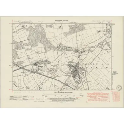 1938 Map of Nottinghamshire XVIII.SW, 1949 Print