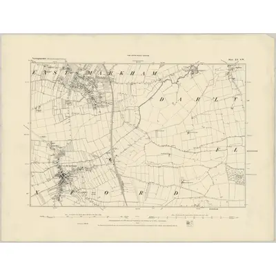 1883 Map of Nottinghamshire XX.NW, 1884 Print