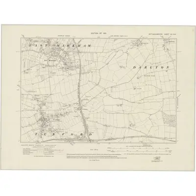 1915 Map of Nottinghamshire XX.NW, 1921 Print