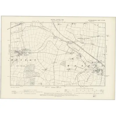 1898 Map of Nottinghamshire XX.SW, 1900 Print