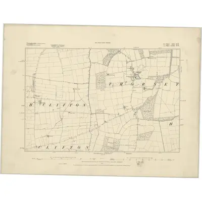 1883 Map of Nottinghamshire XXI.NW, 1884 Print