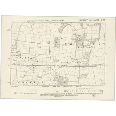 1899 Map of Nottinghamshire XXI.NW, 1900 Print