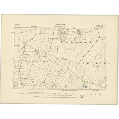 1883 Map of Nottinghamshire XXI.SW, 1884 Print