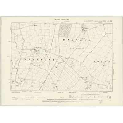 1899 Map of Nottinghamshire XXI.SW, 1900 Print