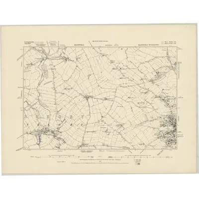 1875 Map of Nottinghamshire XXII.SE, 1884 Print