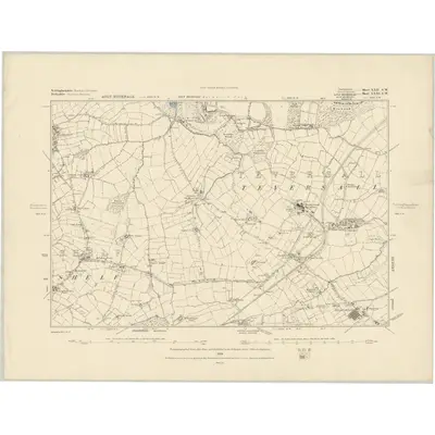 1875 Map of Nottinghamshire XXII.SW, 1884 Print