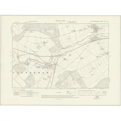 1914 Map of Nottinghamshire XXIII.NE, 1920 Print