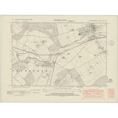 1938 Map of Nottinghamshire XXIII.NE, 1948 Print