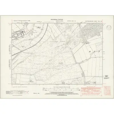 1938 Map of Nottinghamshire XXIII.SE, 1947 Print