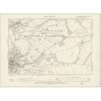 1897 Map of Nottinghamshire XXIII.SW, 1900 Print
