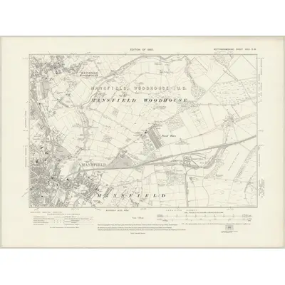 1914 Map of Nottinghamshire XXIII.SW, 1920 Print