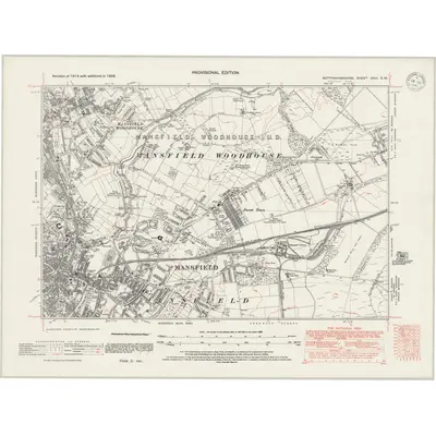 1938 Map of Nottinghamshire XXIII.SW, 1947 Print