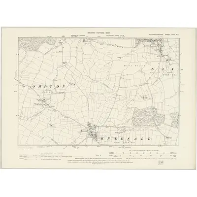 1898 Map of Nottinghamshire XXIV.NE, 1900 Print