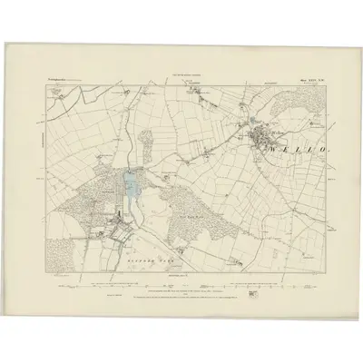 1883 Map of Nottinghamshire XXIV.NW, 1884 Print