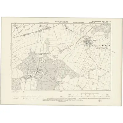 1897 Map of Nottinghamshire XXIV.NW, 1900 Print