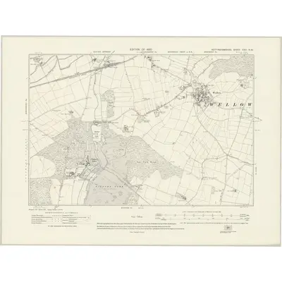 1915 Map of Nottinghamshire XXIV.NW, 1920 Print