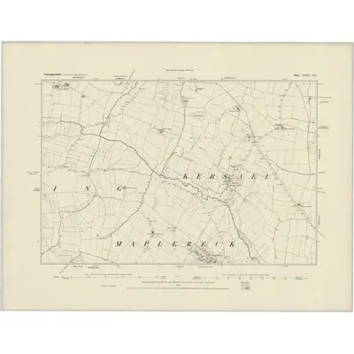 1883 Map of Nottinghamshire XXIV.SE, 1884 Print