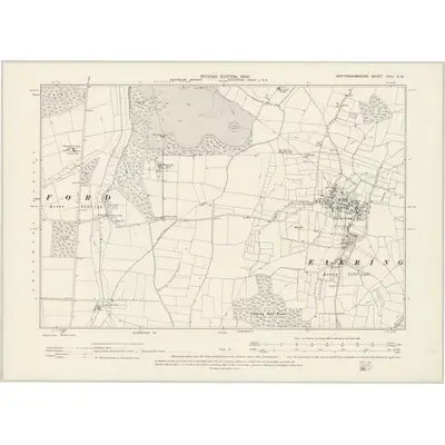 1897 Map of Nottinghamshire XXIV.SW, 1900 Print