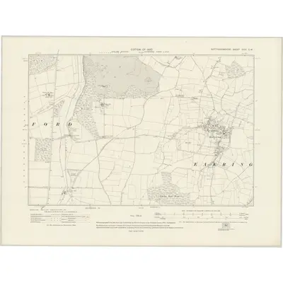 1915 Map of Nottinghamshire XXIV.SW, 1920 Print